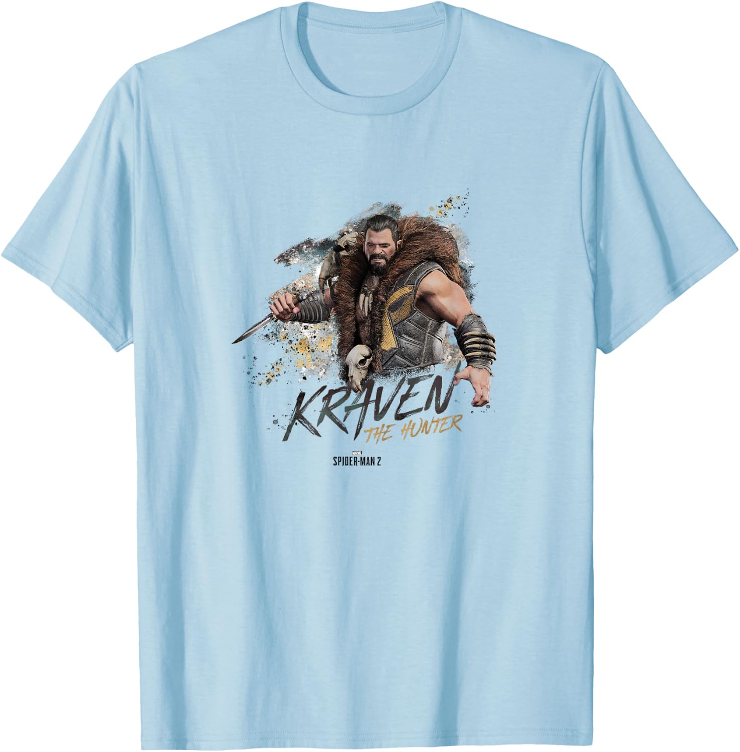 Marvel Spider-Man 2 Kraven The Hunter Epic Vintage Shot T-Shirt - T-Shirt | Light Blue
