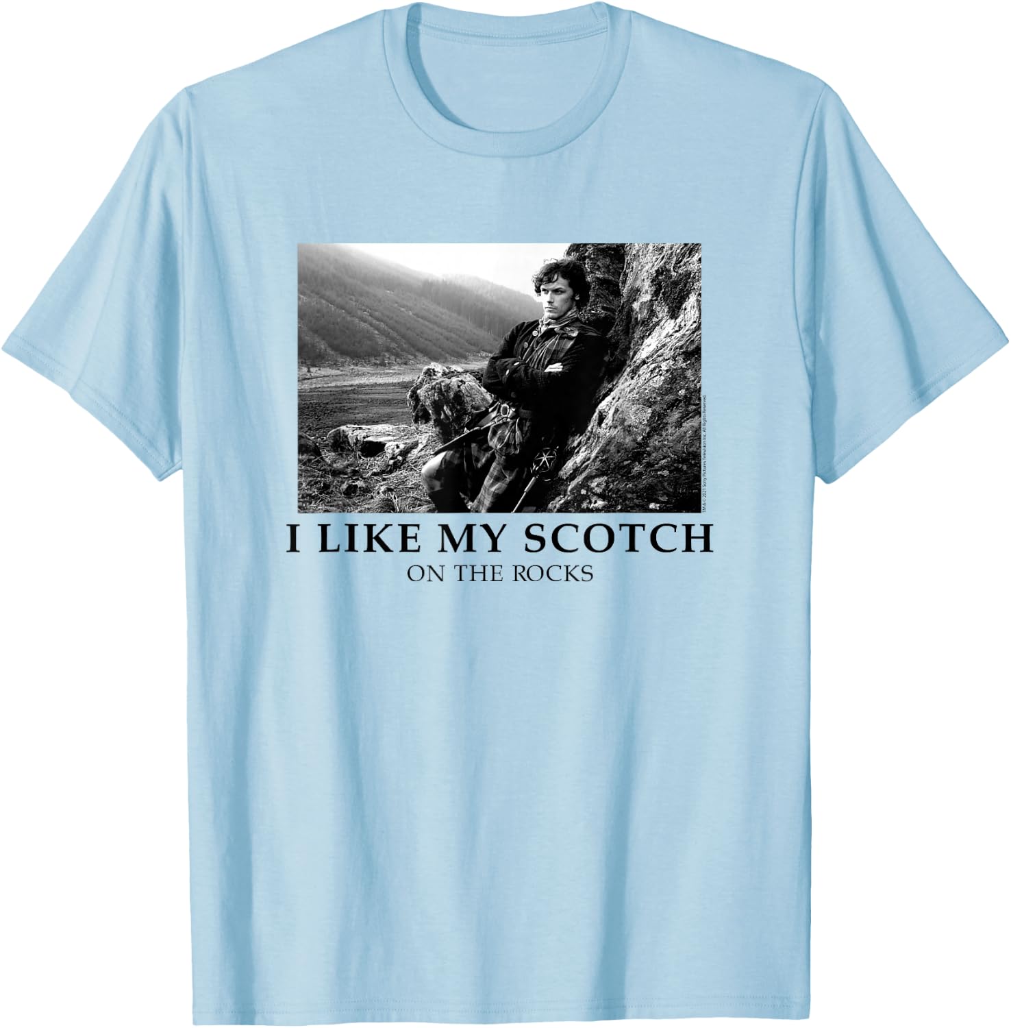 Outlander I Like My Scotch on the Rocks T-Shirt - T-Shirt | Light Blue