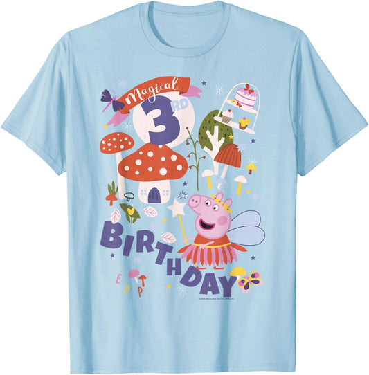 Peppa Pig Fairy Princess Peppa Magical 3rd Birthday T-Shirt - T-Shirt | Light Blue