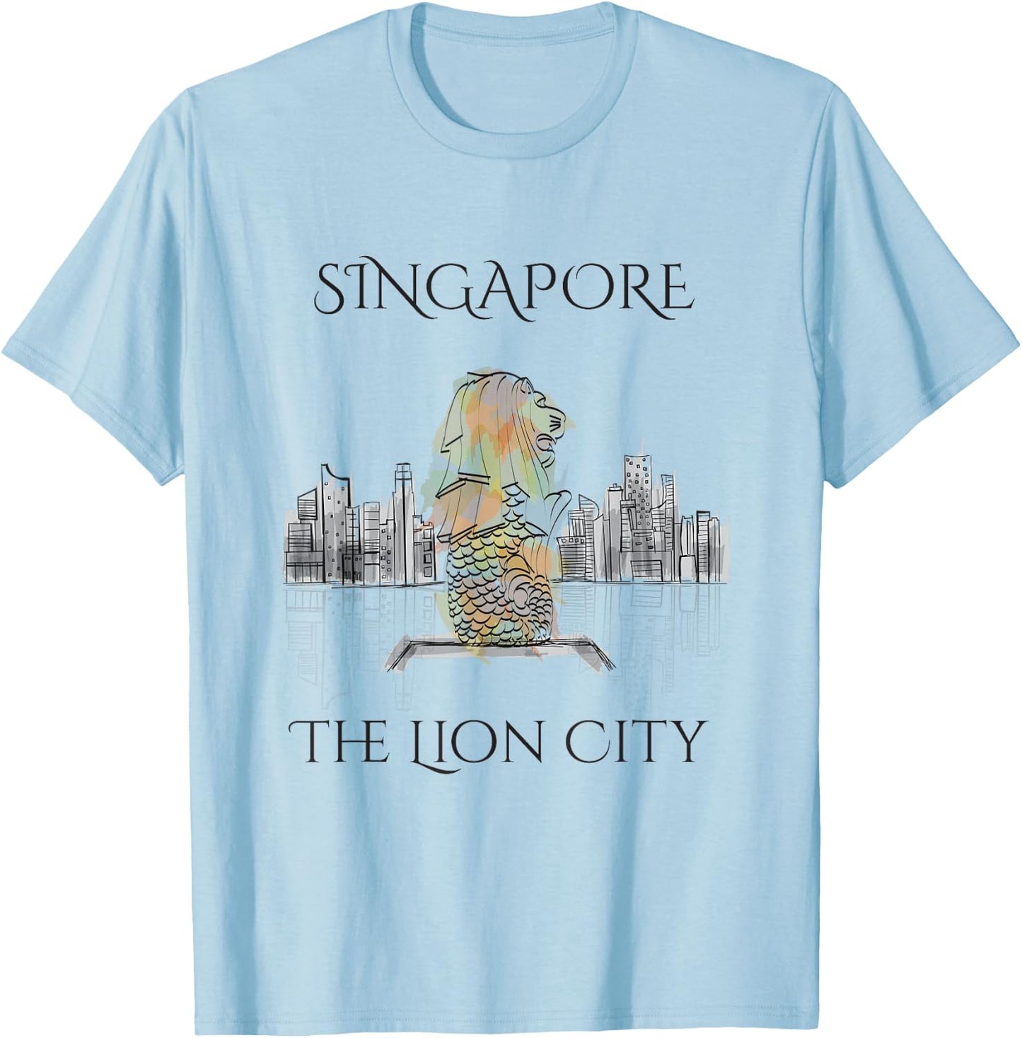 Singapore, The Lion City Singaporean Gift T-Shirt - T-Shirt | Light Blue
