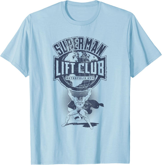 Superman Metropolis Gym Lift Club T-Shirt - T-Shirt | Light Blue