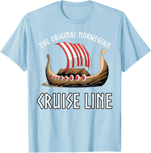 Viking Ship Cruise Norwegian Line T-Shirt - T-Shirt | Light Blue