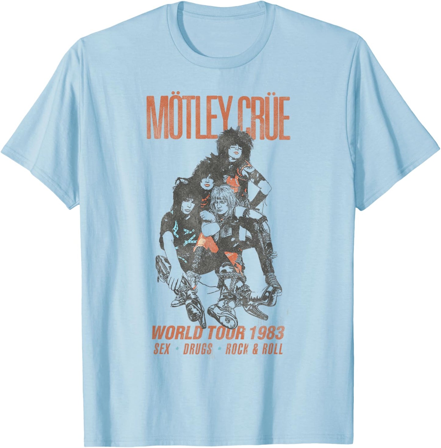 Mötley Crüe - World Tour 83 T-Shirt - T-Shirt | Light Blue