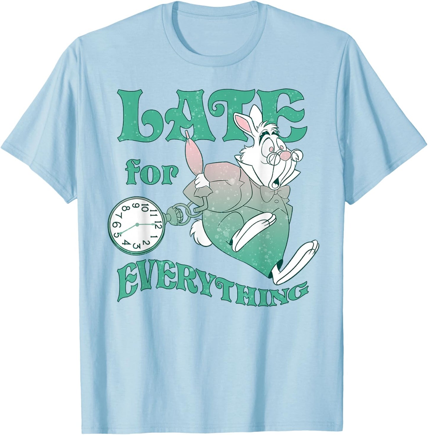 Disney Alice In Wonderland Late For Everything T-Shirt - T-Shirt | Light Blue