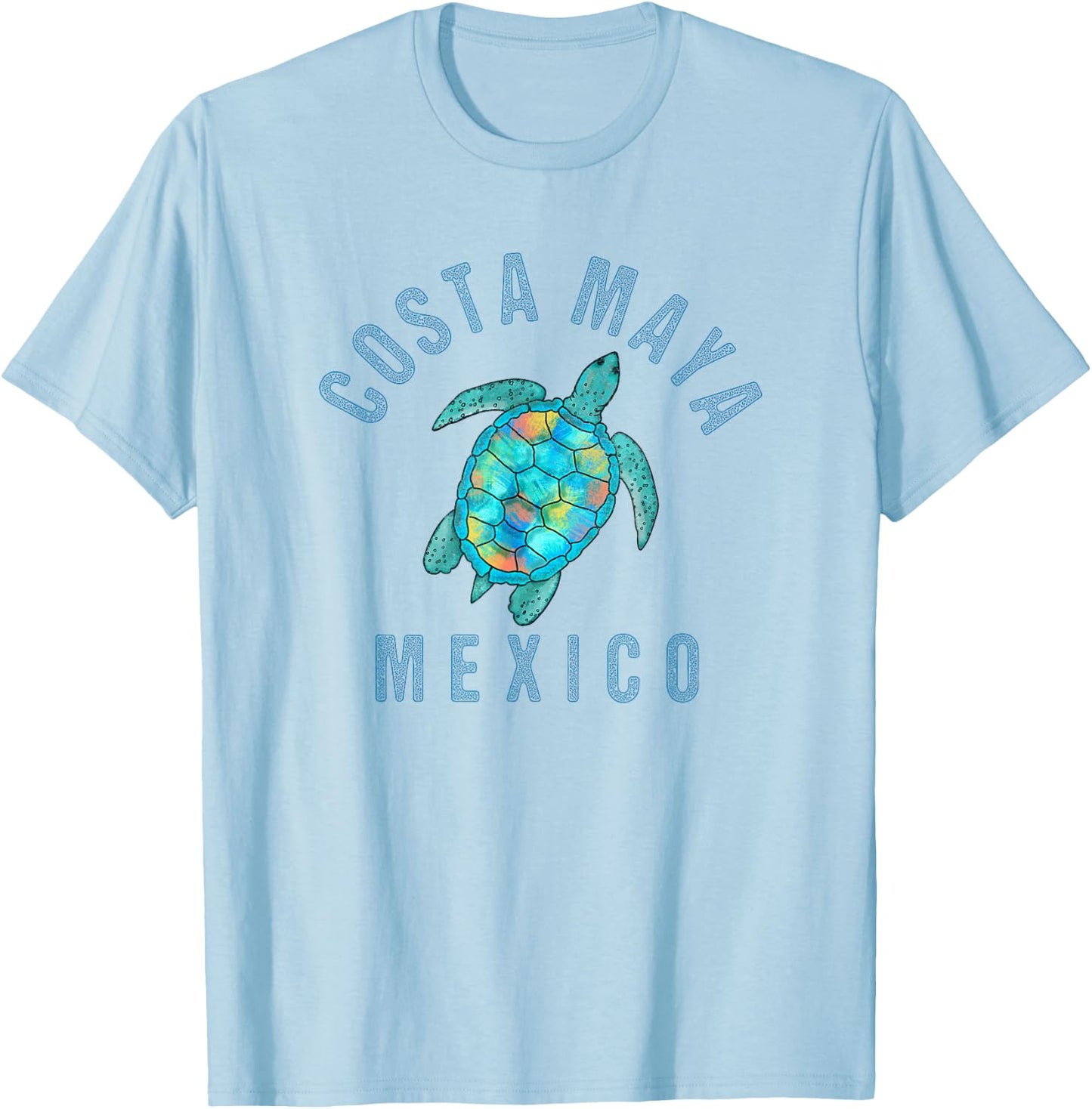 Costa Maya Beach Design / Turtle Illustration Gift Men Women Girls Kids T-Shirt - T-Shirt | Light Blue