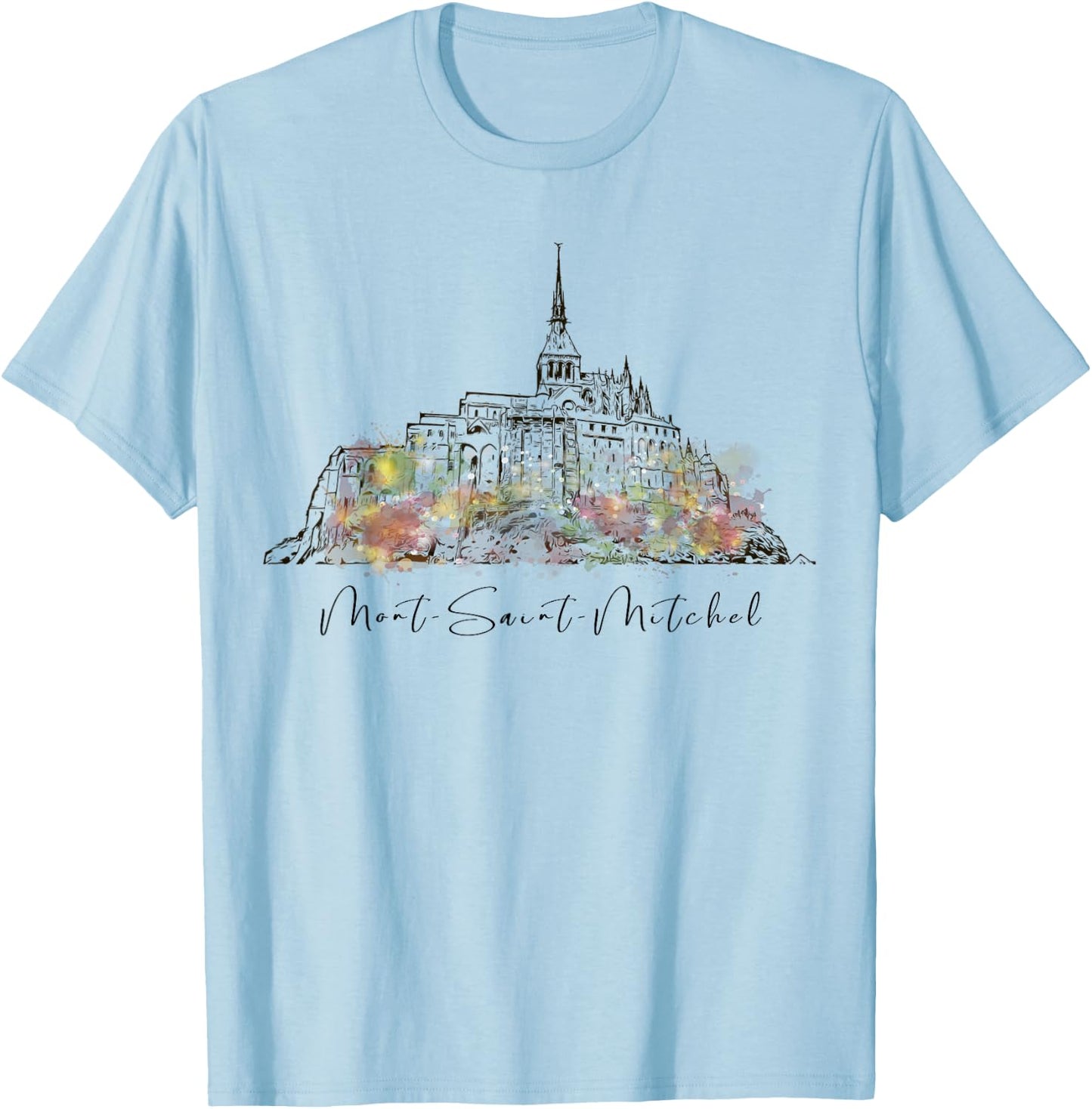 France Normandy Mont Saint Michel Europe French Vacation T-Shirt - T-Shirt | Light Blue