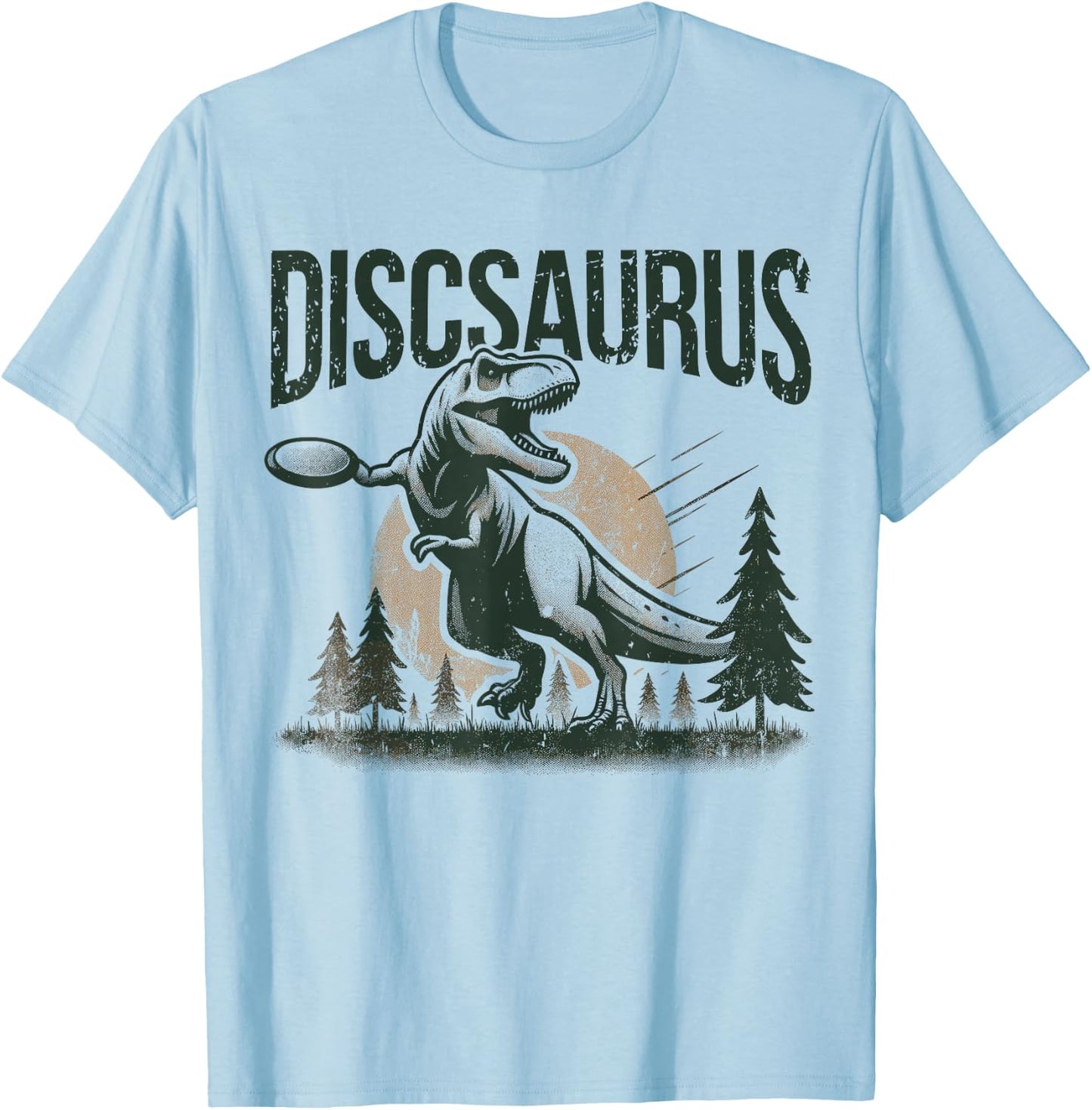Disc Golfer I Dinosaur T-Rex Discsaurus Disc Golf Player T-Shirt - T-Shirt | Light Blue