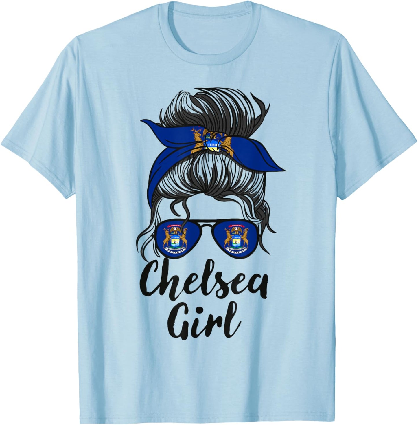 Chelsea Michigan Women Girl T-Shirt - T-Shirt | Light Blue
