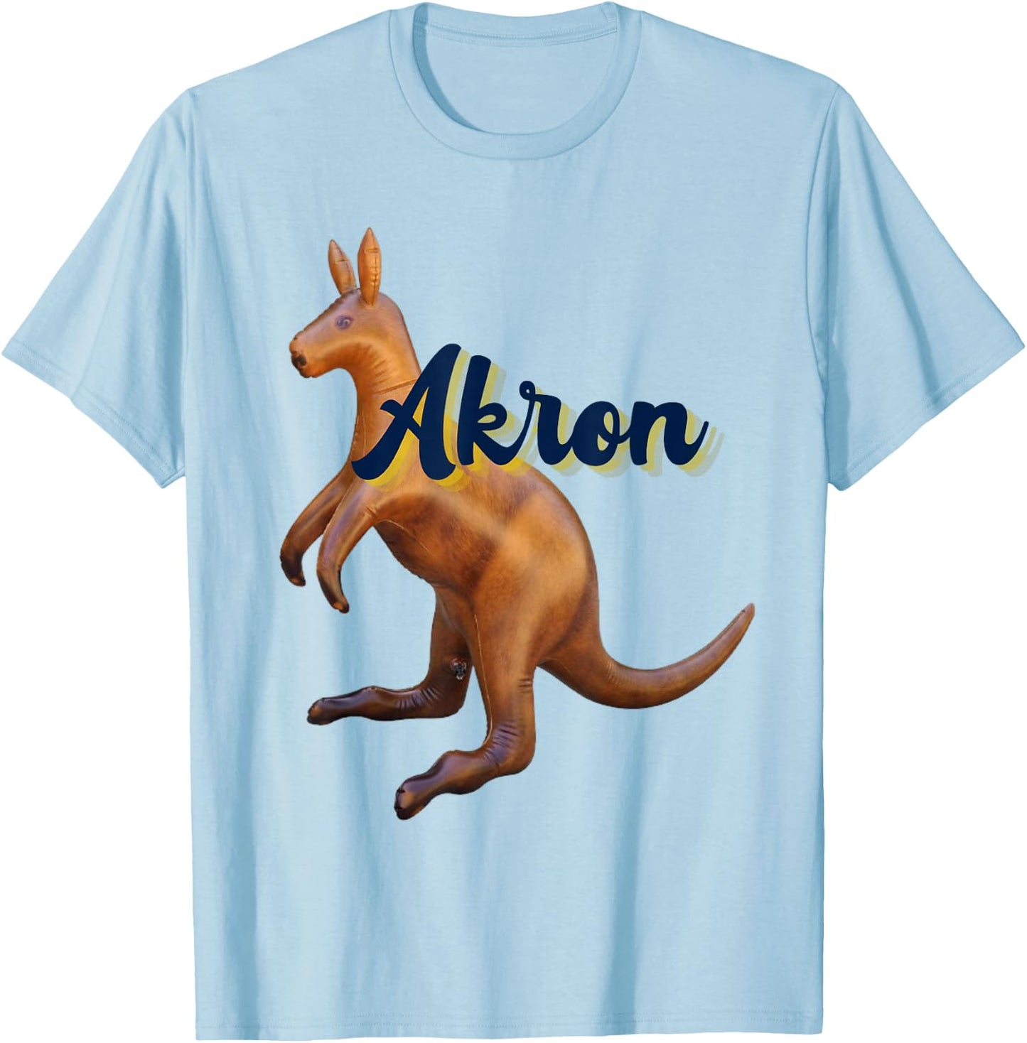 Akron Kangaroo Fun Retro Zips T-Shirt - T-Shirt | Light Blue