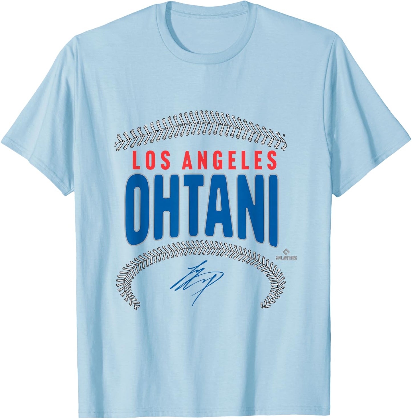 Shohei Ohtani Los Angeles Name & Number (Front & Back) MLBPA T-Shirt - T-Shirt | Light Blue