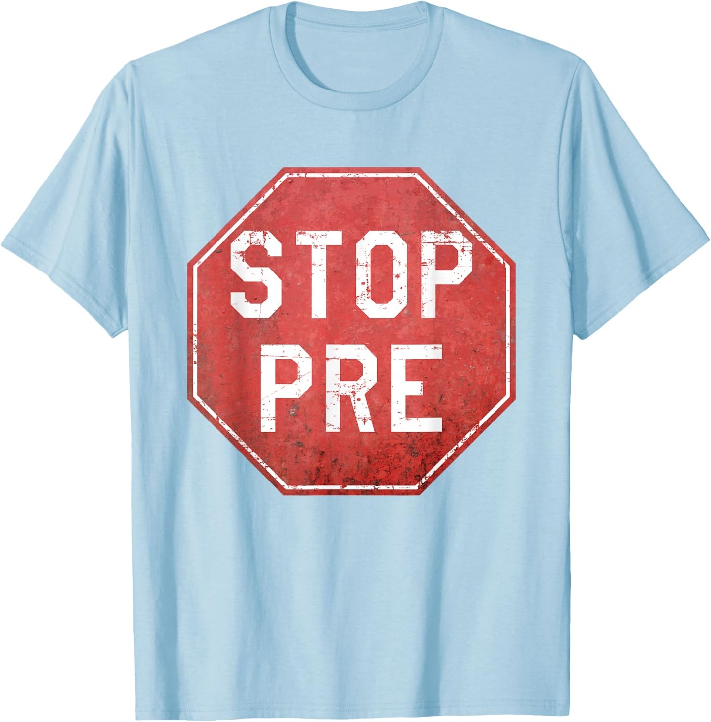 Vintage Stop Pre - Marathon Running Legend Runner T-Shirt - T-Shirt | Light Blue