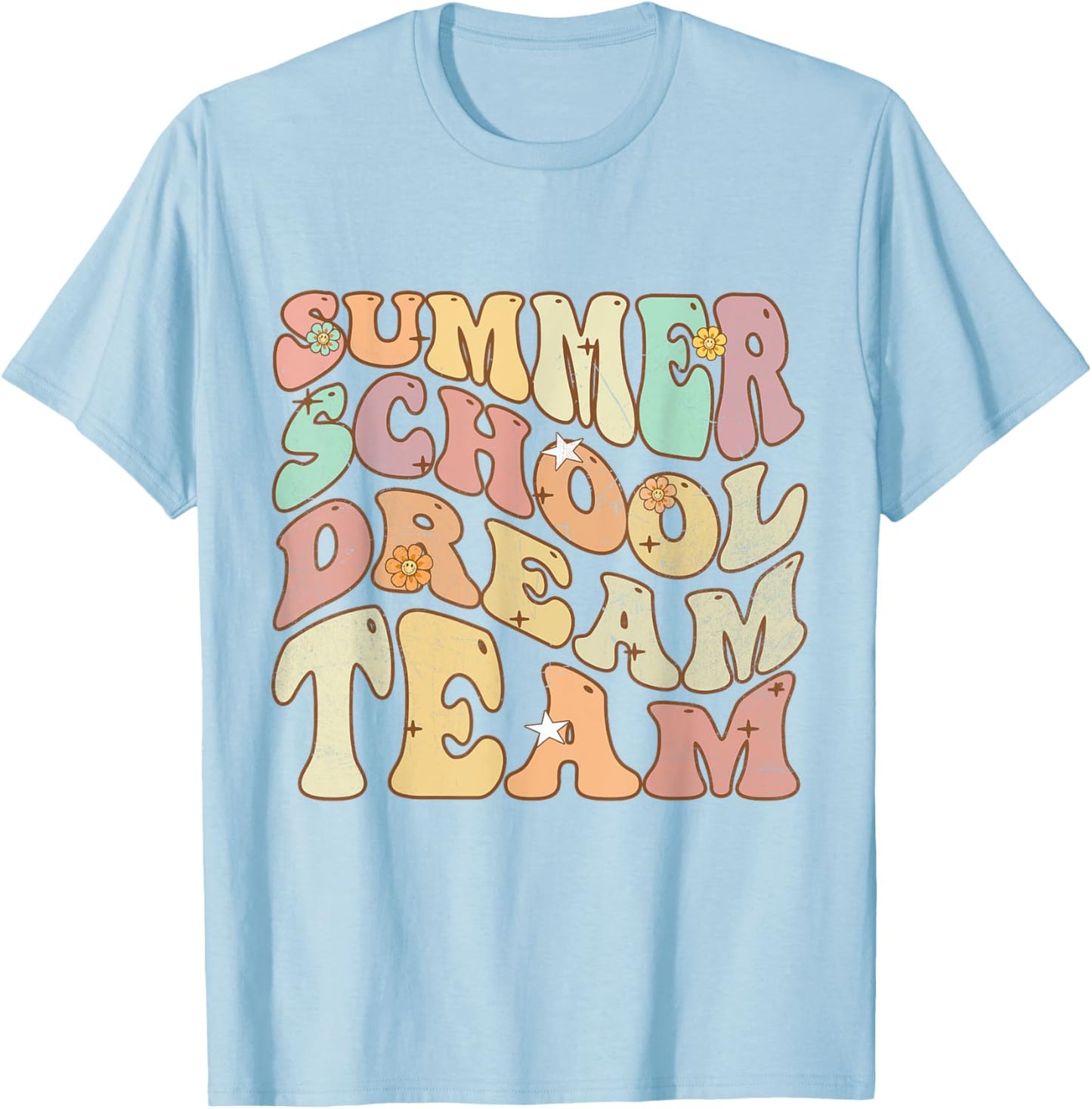 Groovy Retro Vintage Summer School Dream Team Men Women Kids T-Shirt - T-Shirt | Light Blue