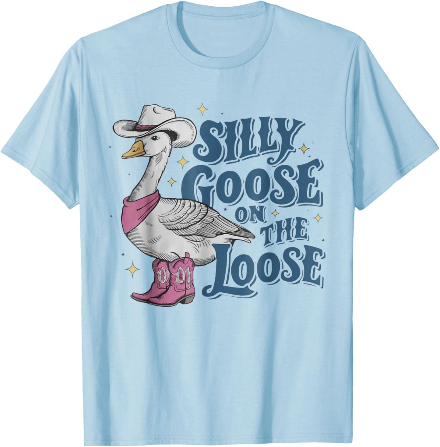 Silly Goose On The Loose Vintage Silly Goose T-Shirt - T-Shirt | Light Blue