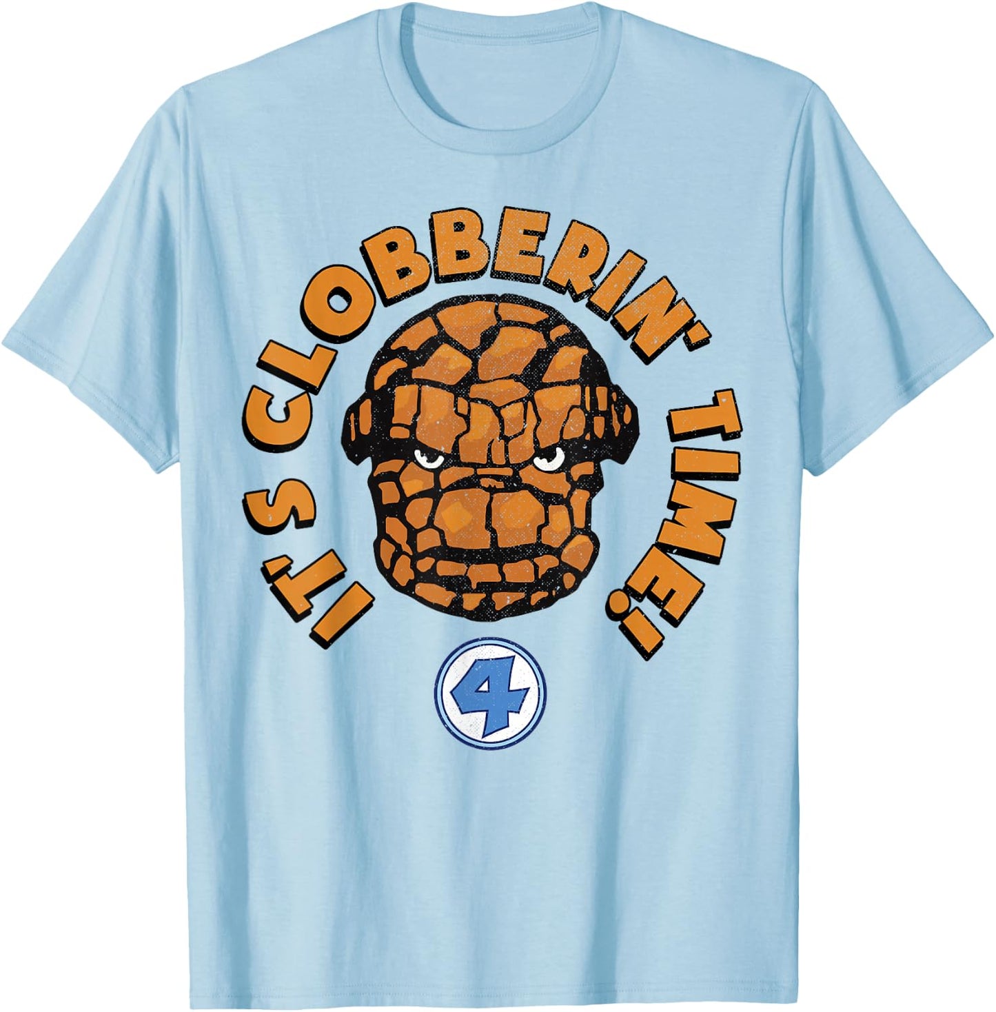 Marvel Fantastic Four The Thing Clobberin' Time Big Face T-Shirt - T-Shirt | Light Blue