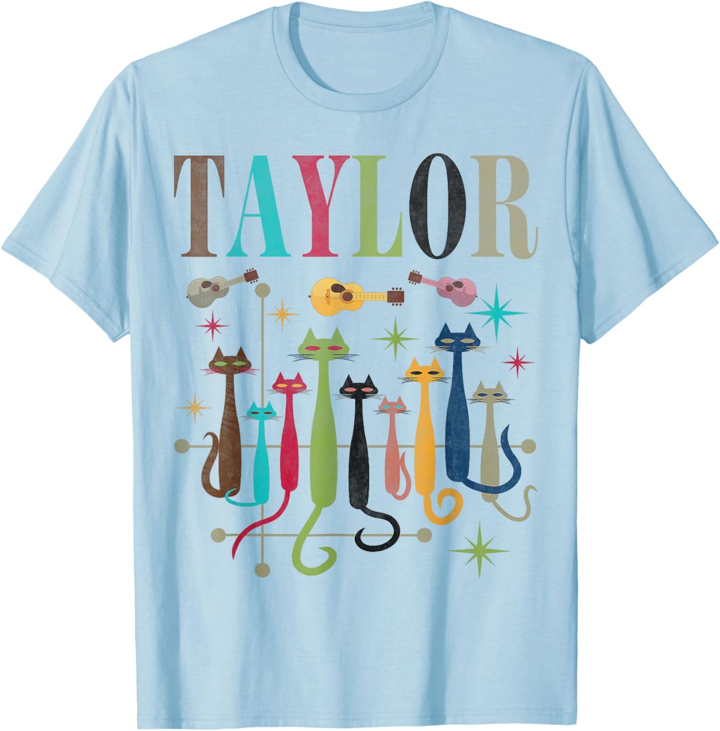 Retro Taylor Vintage Mid-Century Look Taylor Cats 50s 60s T-Shirt - T-Shirt | Light Blue
