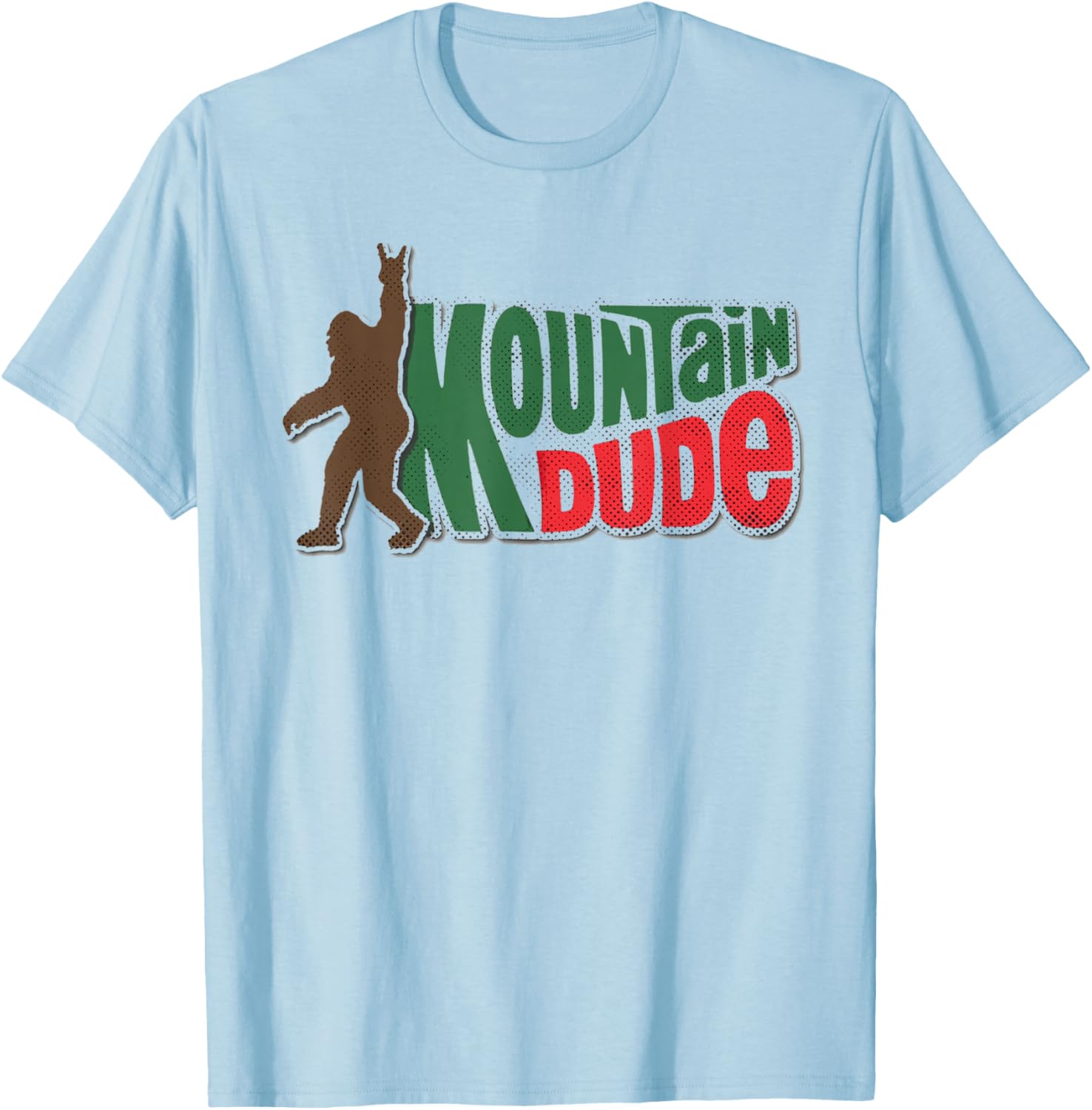Mountain Dude Funny Bigfoot Sasquatch Hiking Gift T-Shirt - T-Shirt | Light Blue