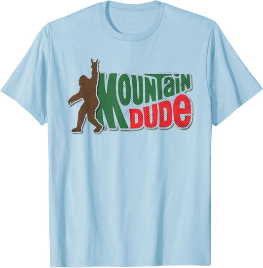 Mountain Dude Funny Bigfoot Sasquatch Hiking Gift T-Shirt - T-Shirt | Light Blue