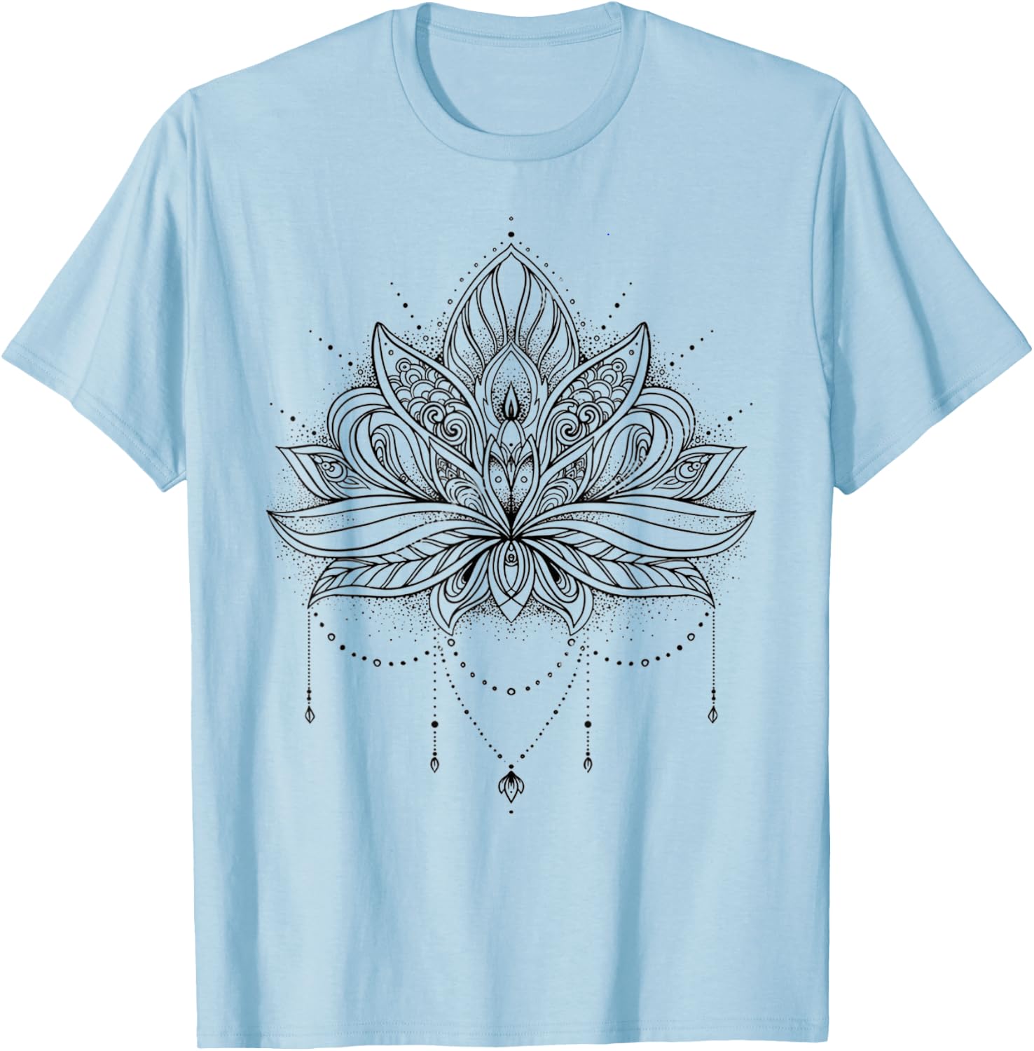 Sacred Geometry Meditation Positivity Love Mandala Lotus T-Shirt - T-Shirt | Light Blue