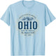 Vintage Styled State of Ohio Retro T-Shirt - T-Shirt | Light Blue