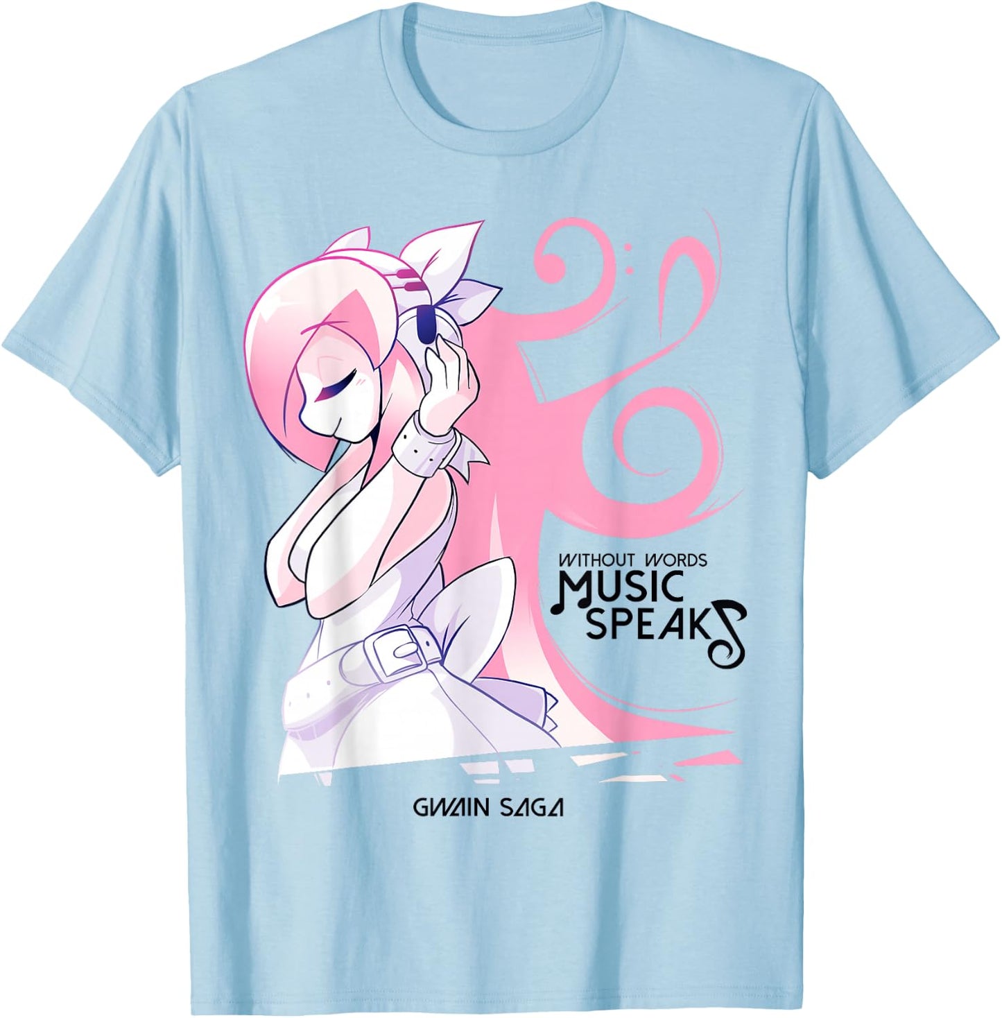 Ami Music | Gwain Saga Official T-Shirt - T-Shirt | Light Blue