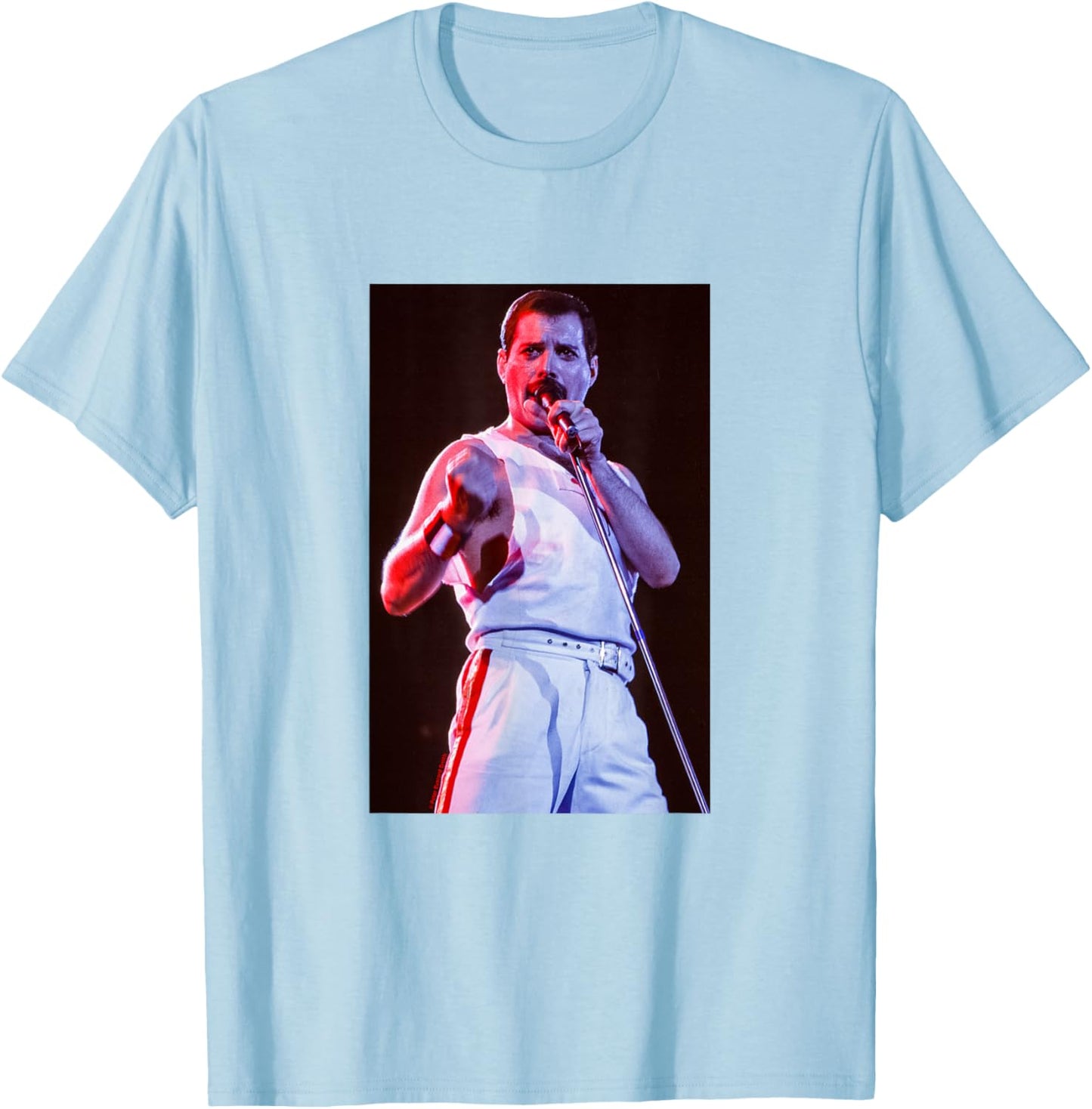 Freddie Mercury Of Queen Live By Everard Smith T-Shirt - T-Shirt | Light Blue