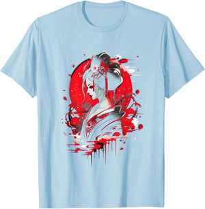 Japanese Geisha Japan Art Traditional T-Shirt - T-Shirt | Light Blue