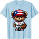 Puerto Rico Baseball Shirt Cute Teddy Bear Boricua Jersey PR T-Shirt - T-Shirt | Light Blue