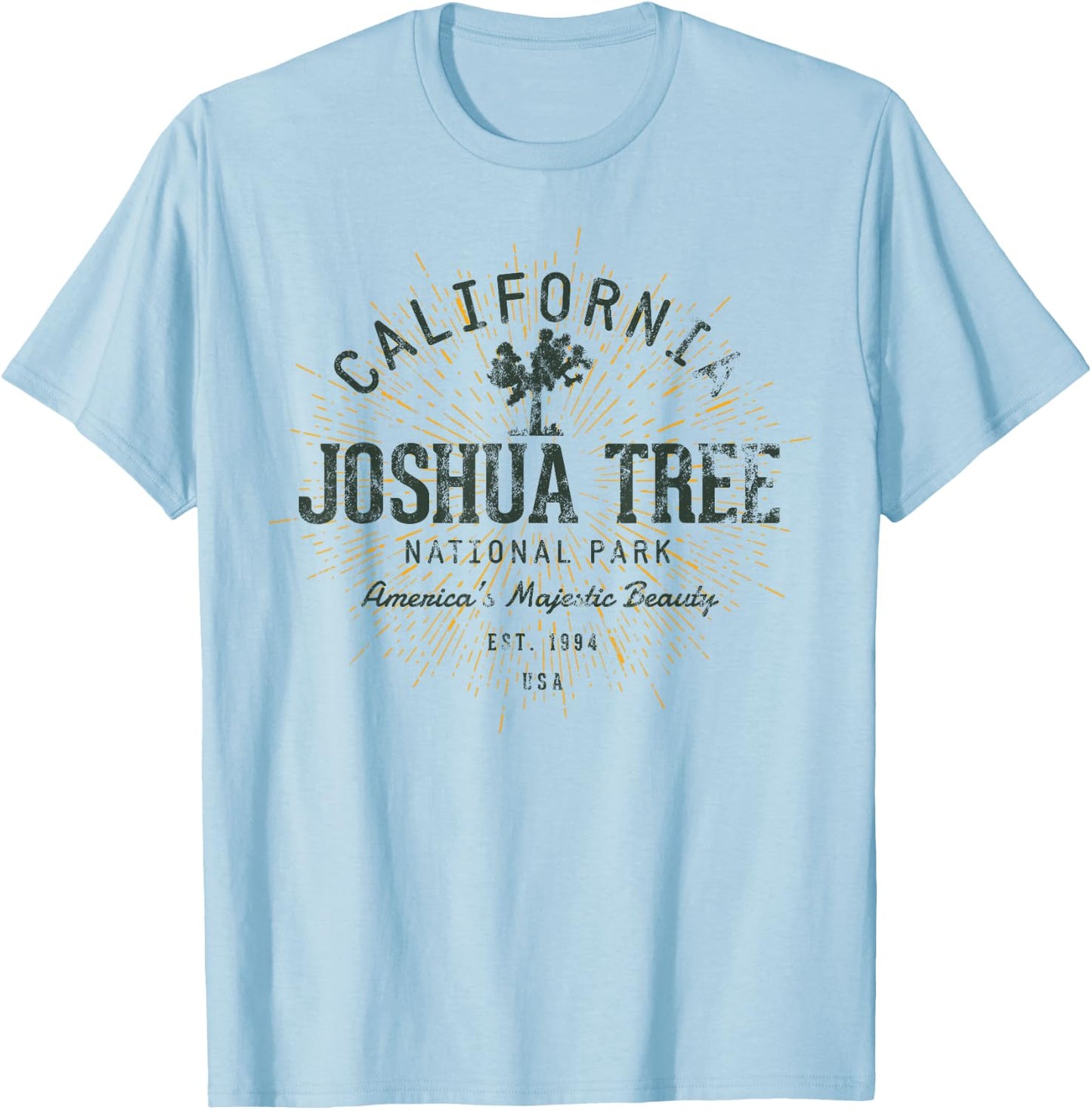 Vintage Joshua Tree National Park Retro T-Shirt - T-Shirt | Light Blue