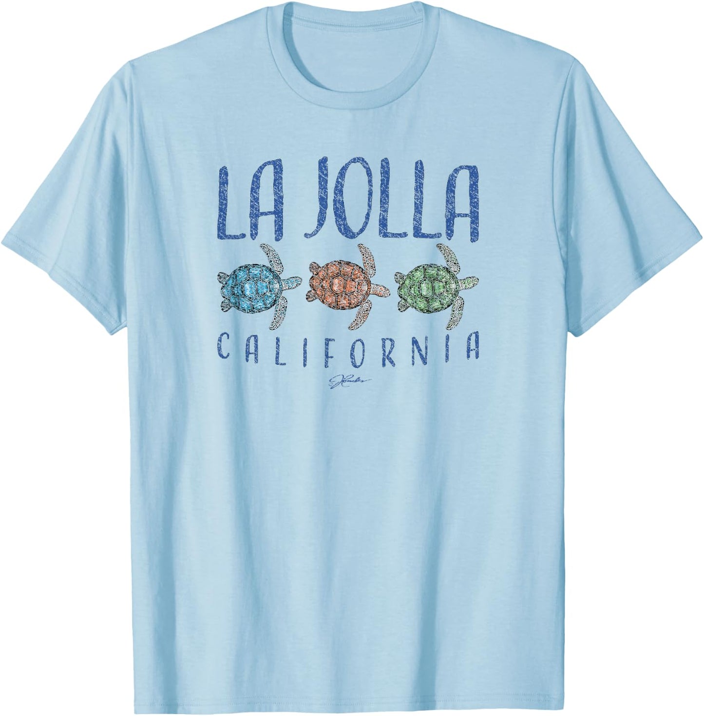 JCombs La Jolla CA Three Sea Turtles T-Shirt - T-Shirt | Light Blue