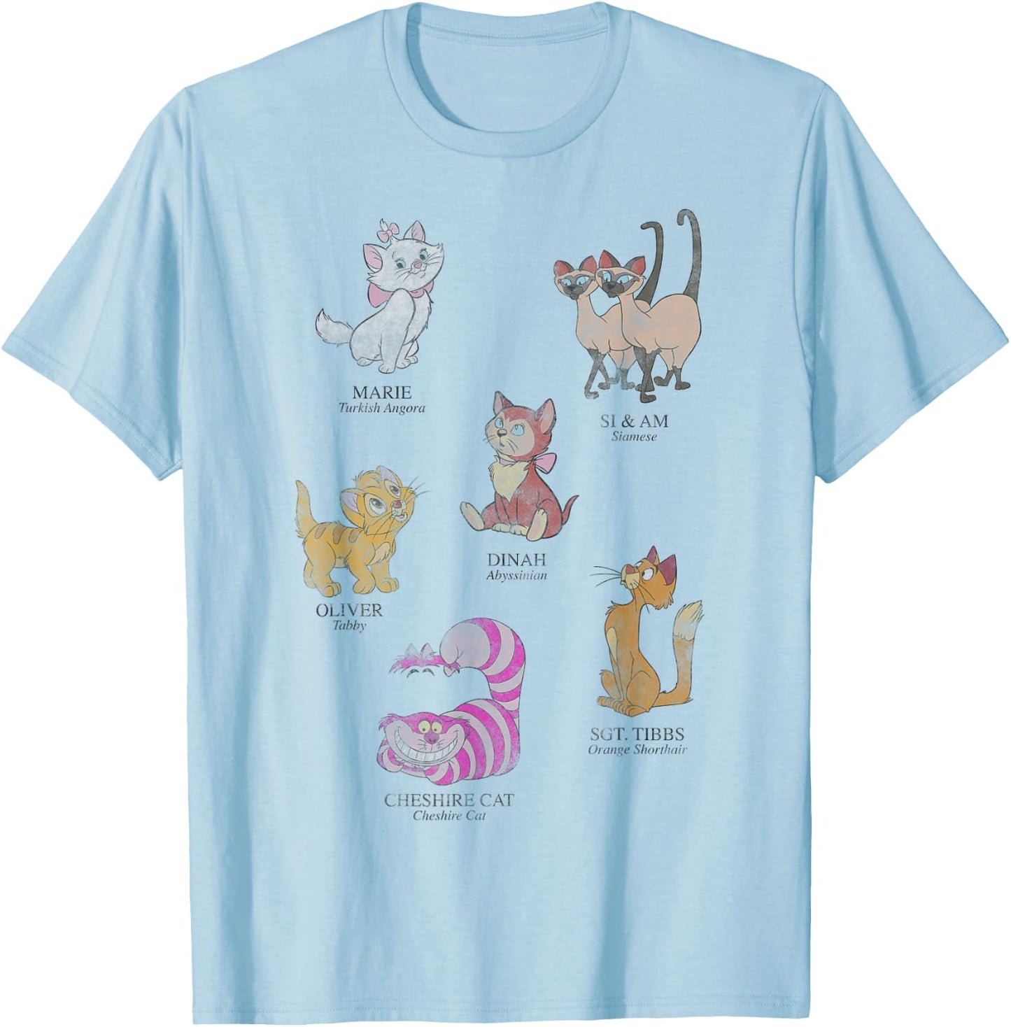 Disney Mickey and Friends Cat Names and Breeds Textbook T-Shirt - T-Shirt | Light Blue
