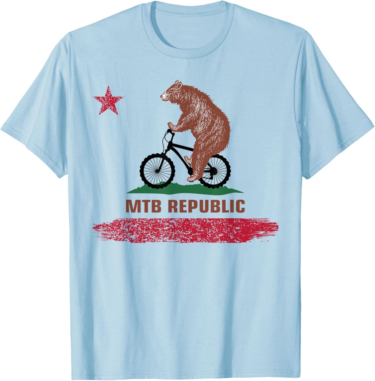 California Flag MTB Republic Mountain Bike - MTB Cyclist T-Shirt - T-Shirt | Light Blue