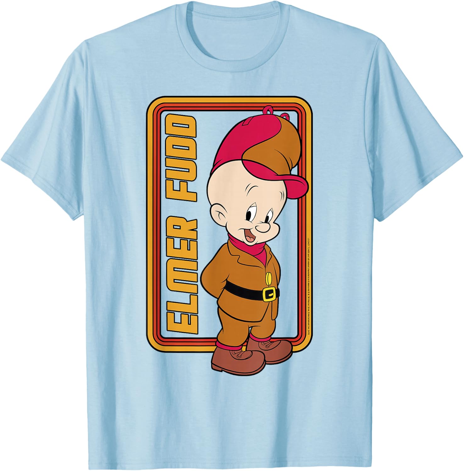 Looney Tunes Elmer Fudd Framed Simple Portrait T-Shirt - T-Shirt | Light Blue