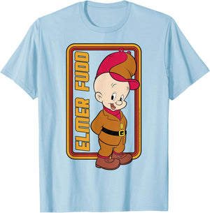 Looney Tunes Elmer Fudd Framed Simple Portrait T-Shirt - T-Shirt | Light Blue
