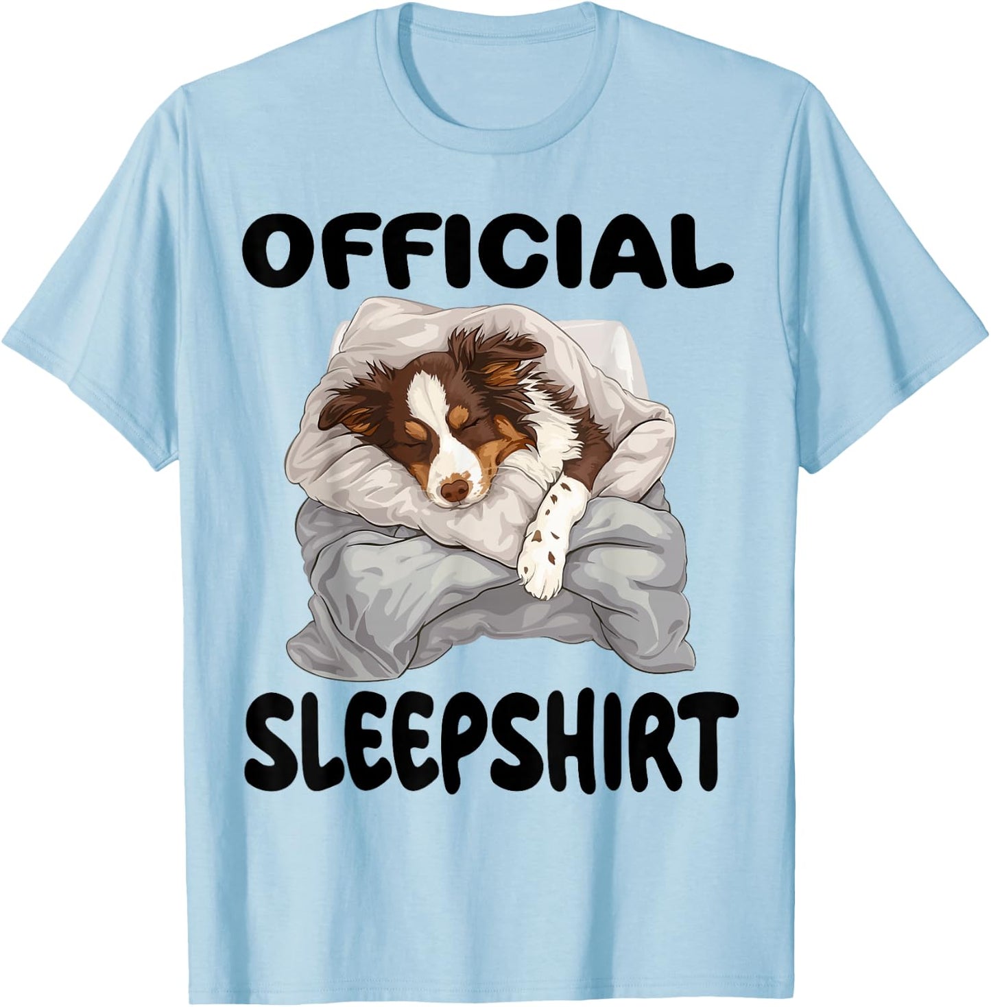 Miniature American Shepherd Dog Official Sleepshirt Pajamas T-Shirt - T-Shirt | Light Blue
