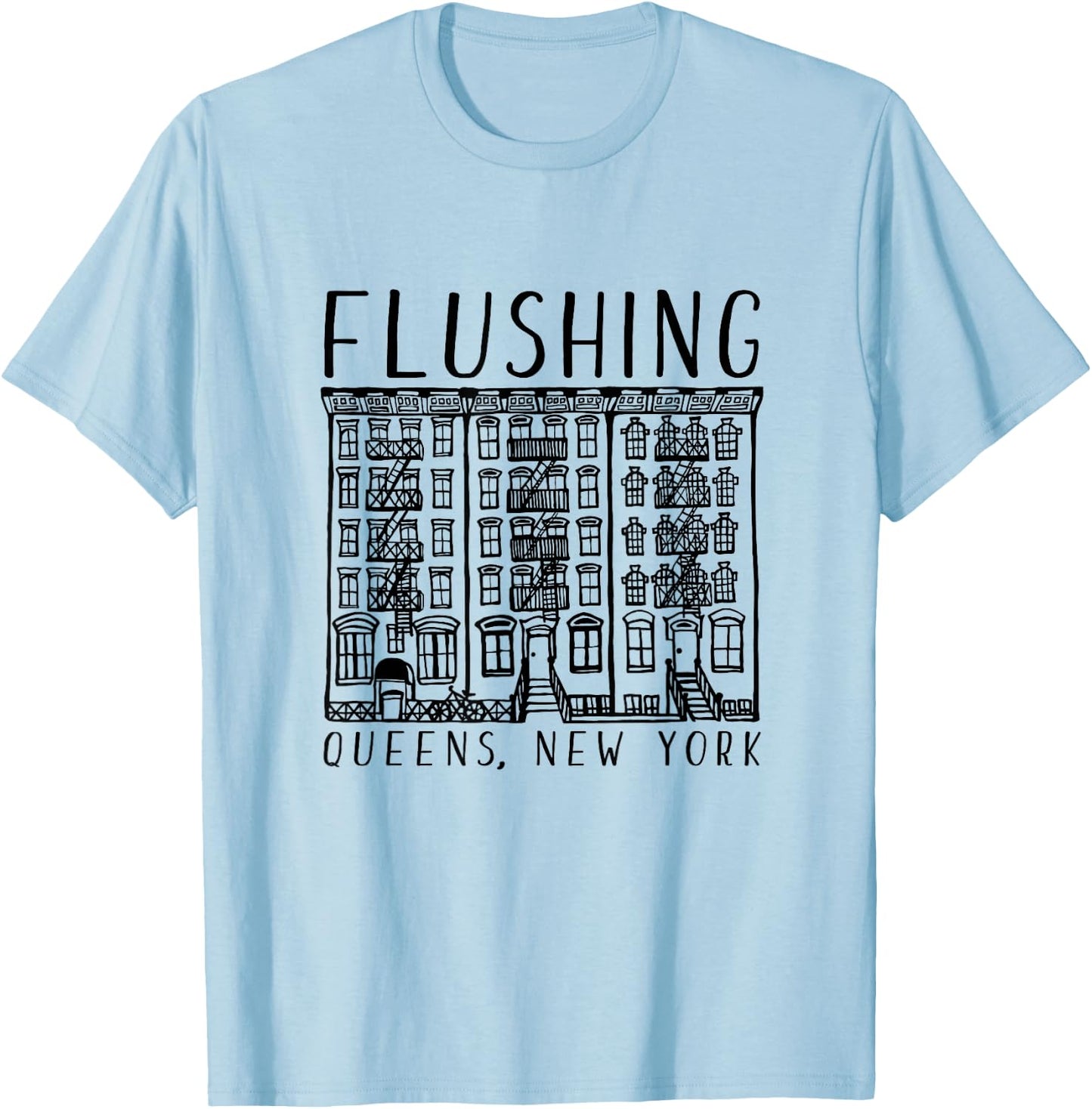 Flushing Queens New York T-Shirt - T-Shirt | Light Blue