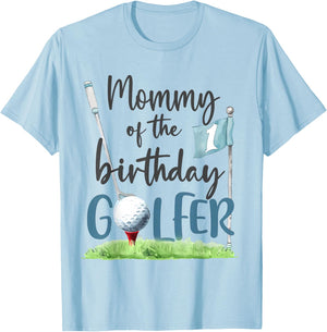 Mommy Of The Birthday Golfer Matching 1st Birthday Family T-Shirt - T-Shirt | Light Blue