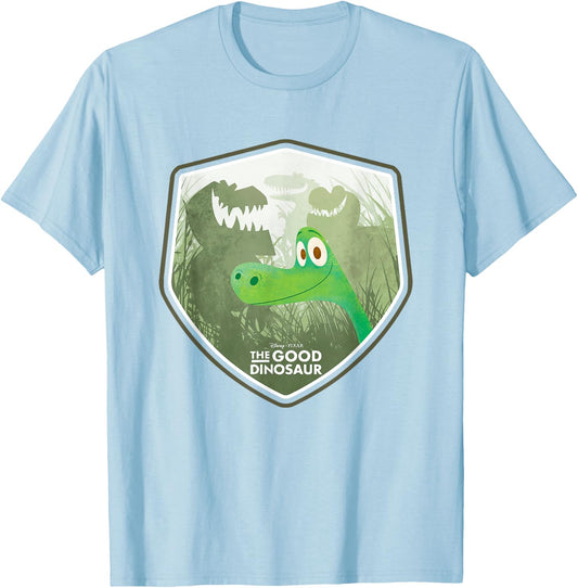 Disney Pixar The Good Dinosaur Arlo Big Chest Badge Logo T-Shirt - T-Shirt | Light Blue