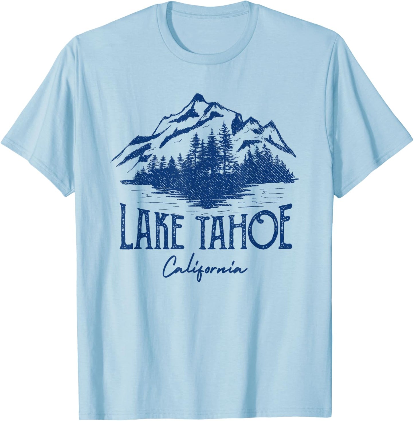 Lake Tahoe California Retro Mountain Vintage T-Shirt - T-Shirt | Light Blue
