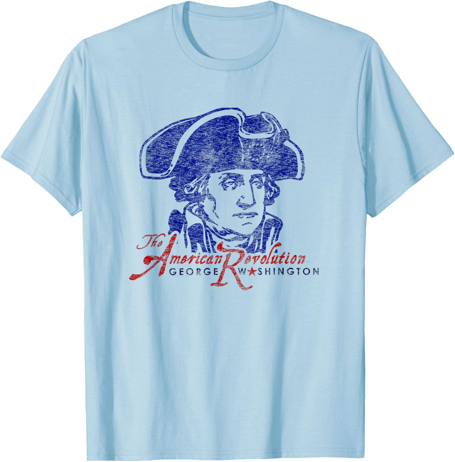 George Washington American Revolution Vintage Patriotic T-Shirt - T-Shirt | Light Blue