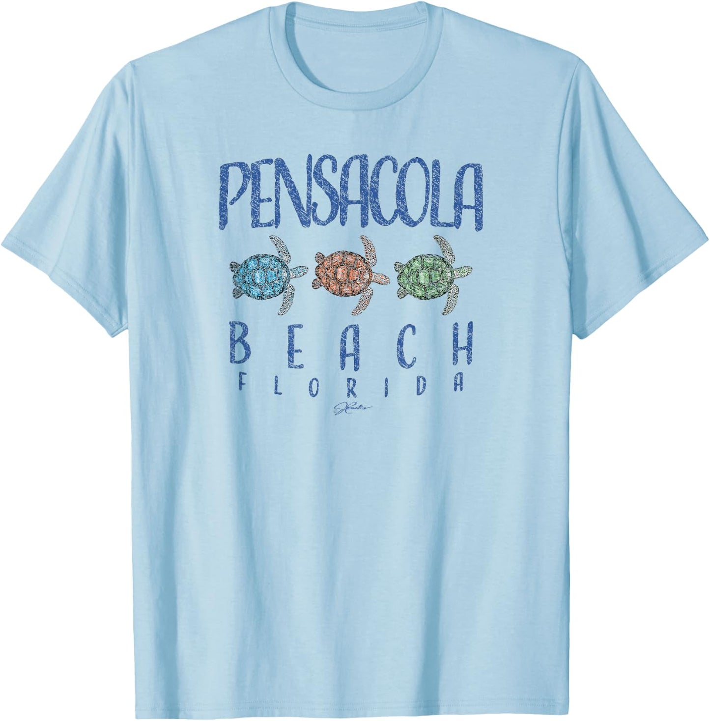 JCombs: Pensacola Beach, FL, Three Sea Turtles T-Shirt - T-Shirt | Light Blue