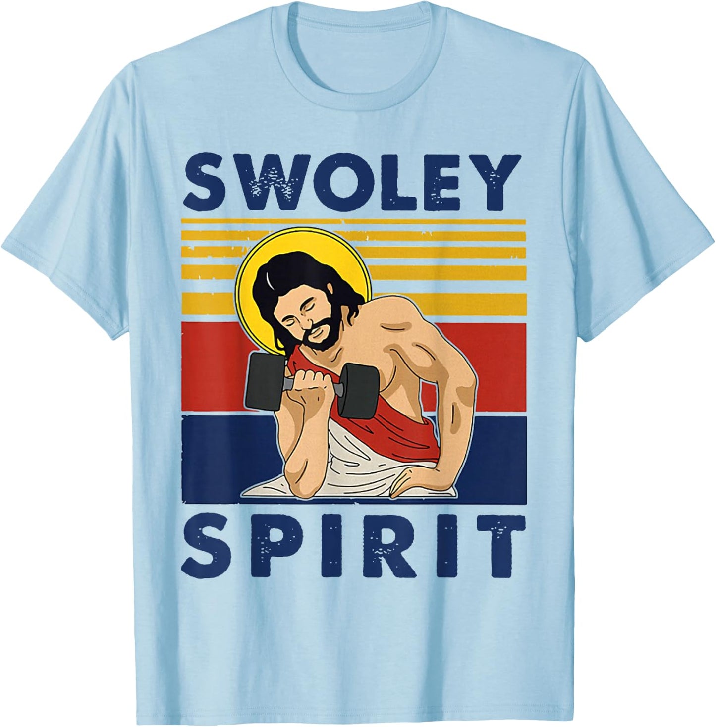 Swoley Spirit Weightlifting Jesus Swoley Spirit T-Shirt - T-Shirt | Light Blue