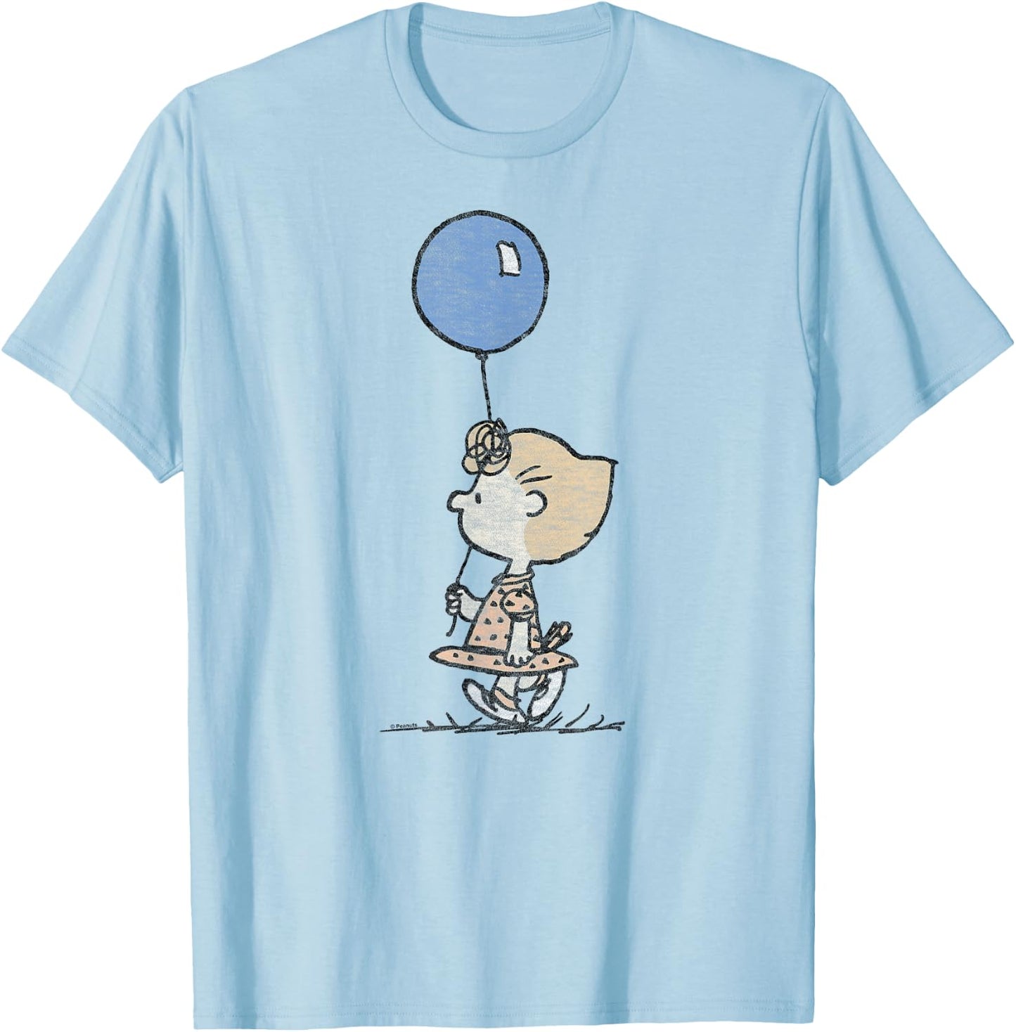 Peanuts - Sally Brown Holding Balloon T-Shirt - T-Shirt | Light Blue