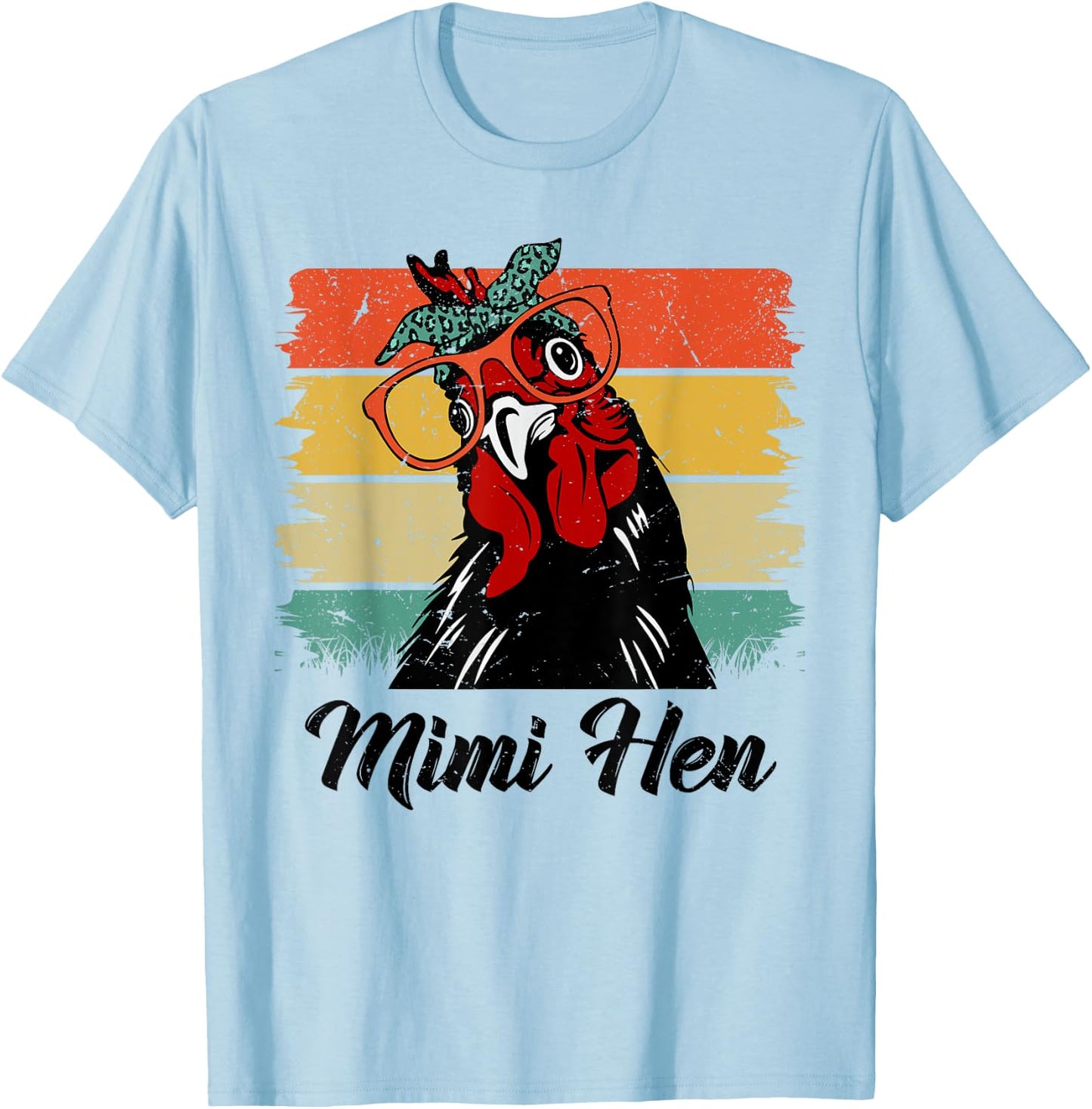 Retro Mimi Hen Chicken Mimi Chicken Lover Farmer Mothers Day T-Shirt - T-Shirt | Light Blue