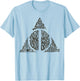 Harry Potter Deathly Hallows Sketch Text Fill T-Shirt - T-Shirt | Light Blue