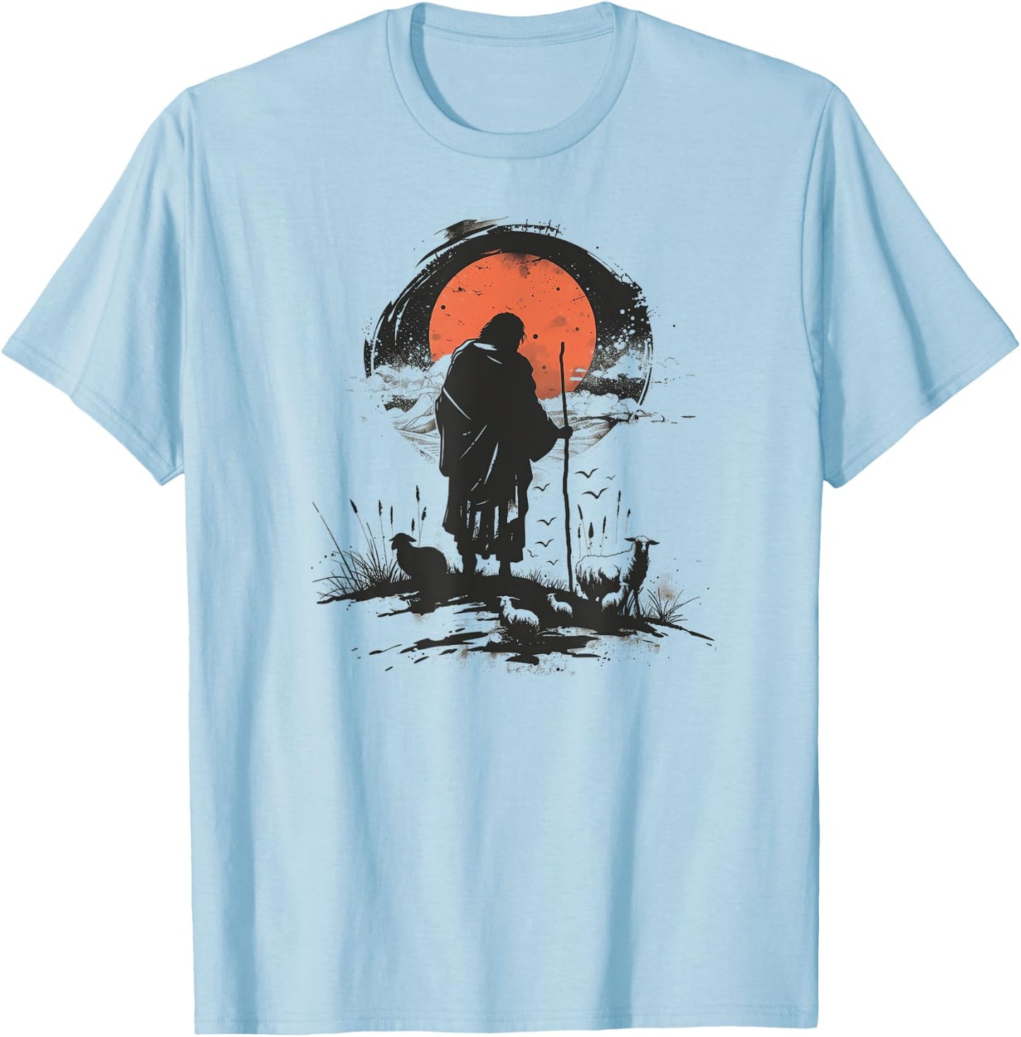 Shepherd Jesus and his flock T-Shirt - T-Shirt | Light Blue