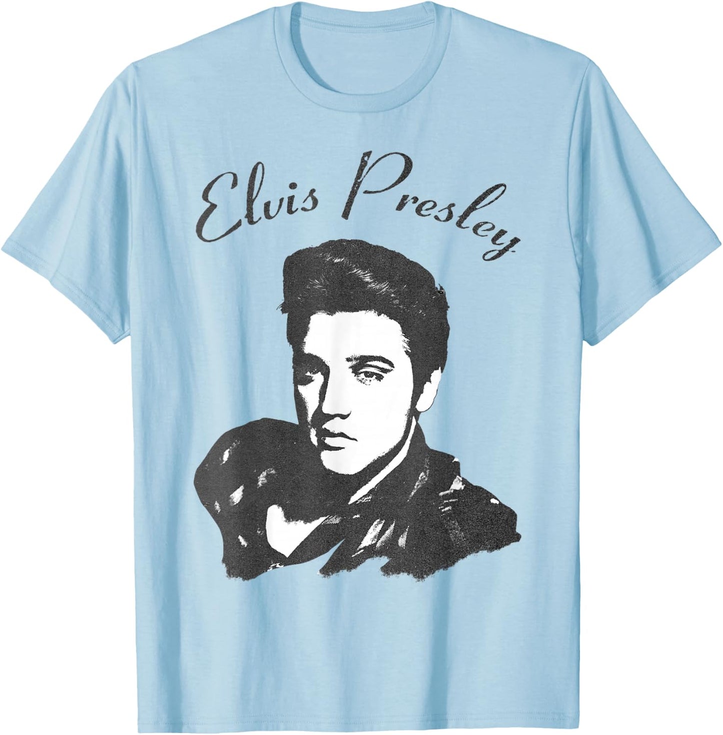 Elvis Presley Official Script T-Shirt - T-Shirt | Light Blue