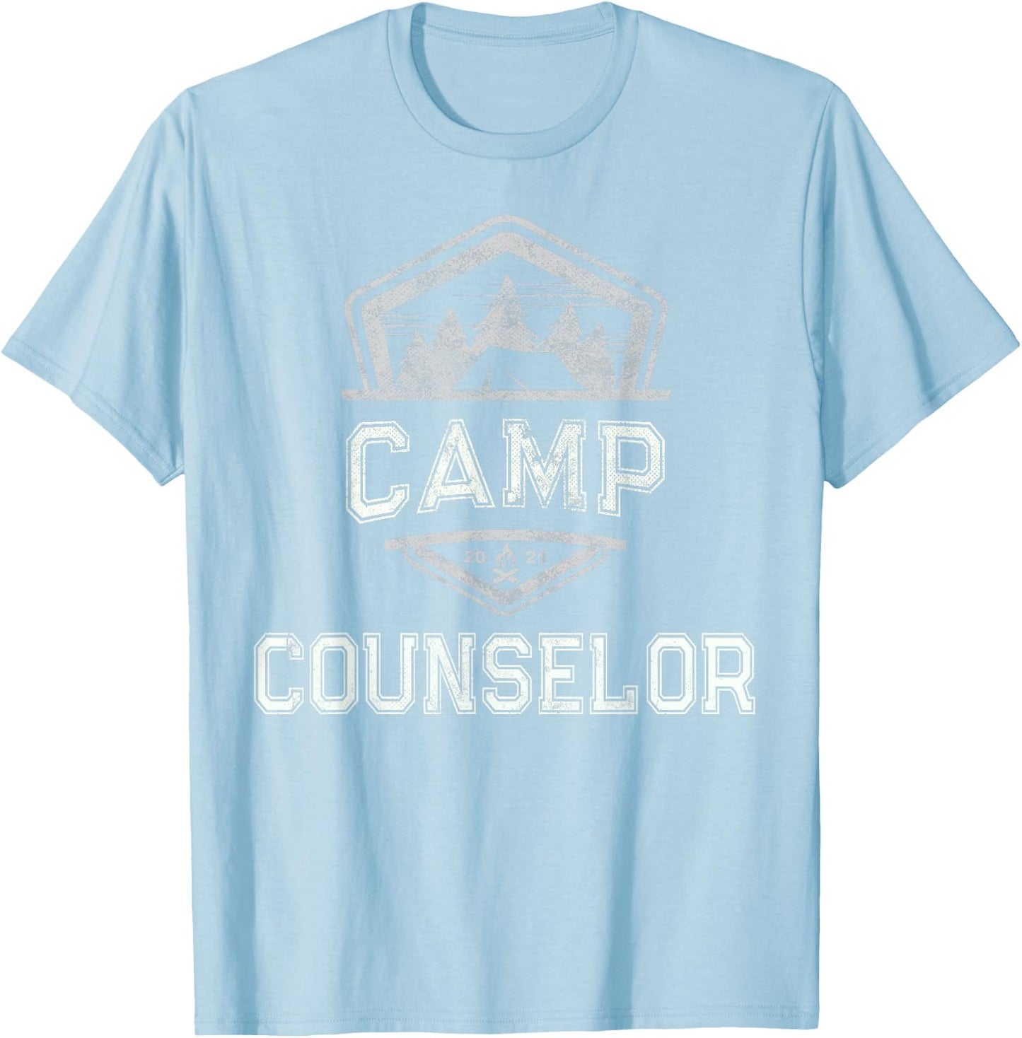 Vintage CAMP COUNSELOR Campground Crew Host Teacher Team Men Women T-Shirt - T-Shirt | Light Blue