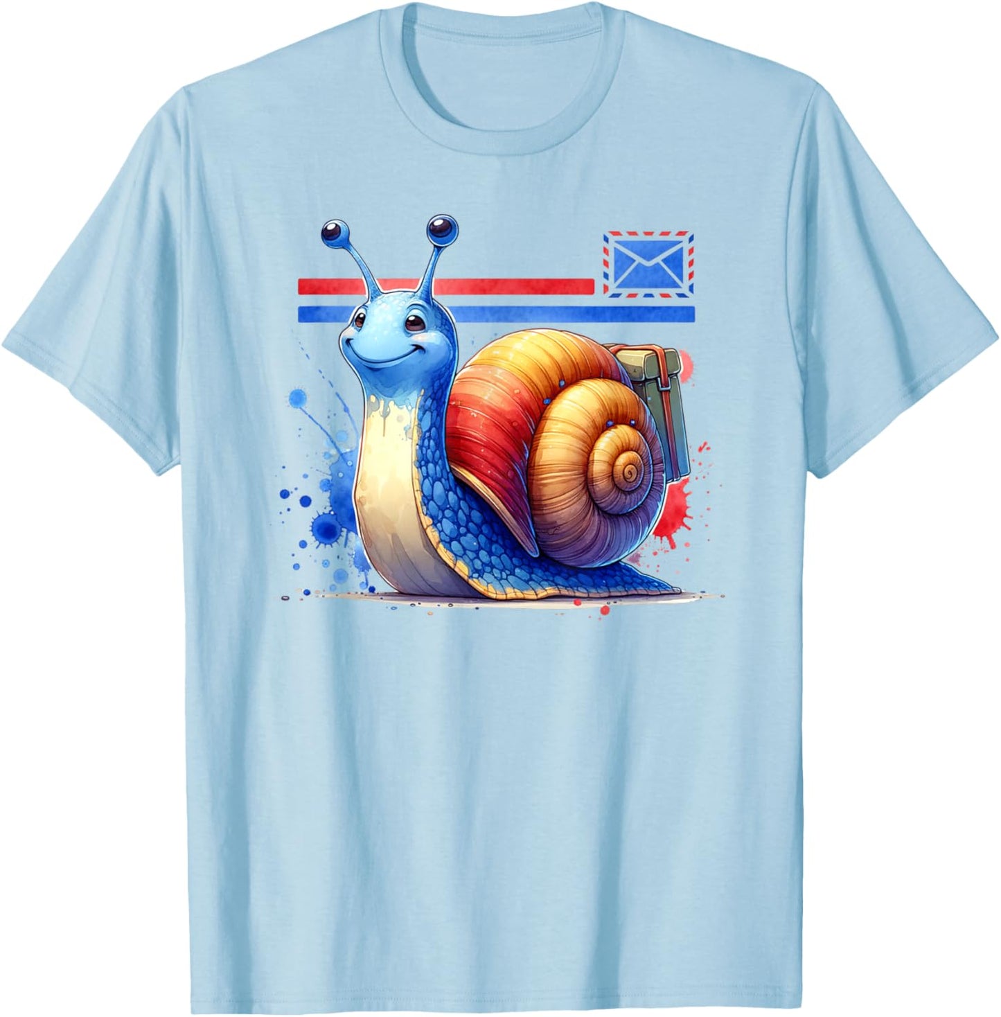 Snail mail Mailman Funny snail Postman Delivery man T-Shirt - T-Shirt | Light Blue