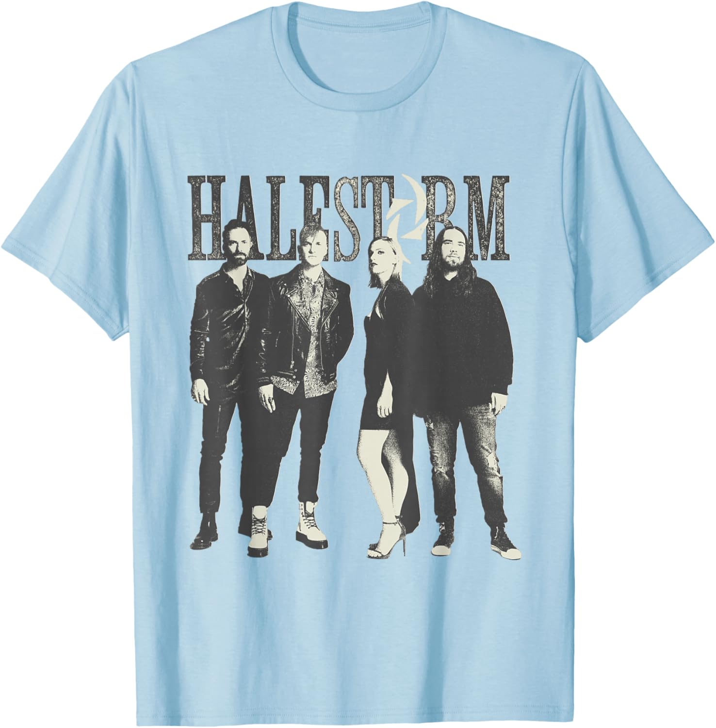 Halestorm - Distressed Band Photo T-Shirt - T-Shirt | Light Blue