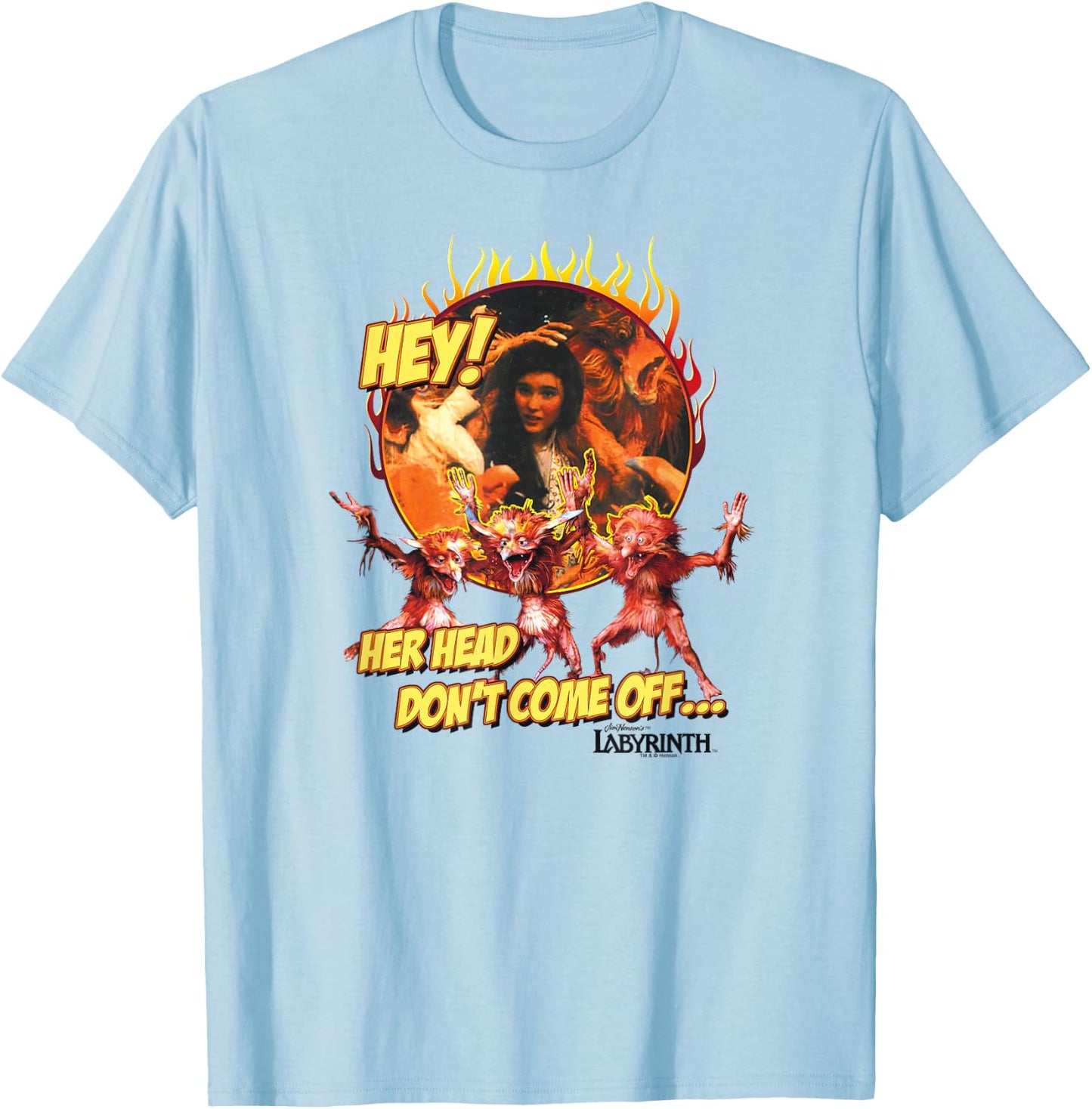 Labyrinth Head Dont Come Off T-Shirt - T-Shirt | Light Blue